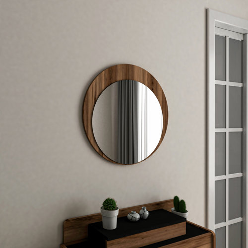 Ivy Bronx Mirror Round 57Cm Natural | Wayfair.co.uk